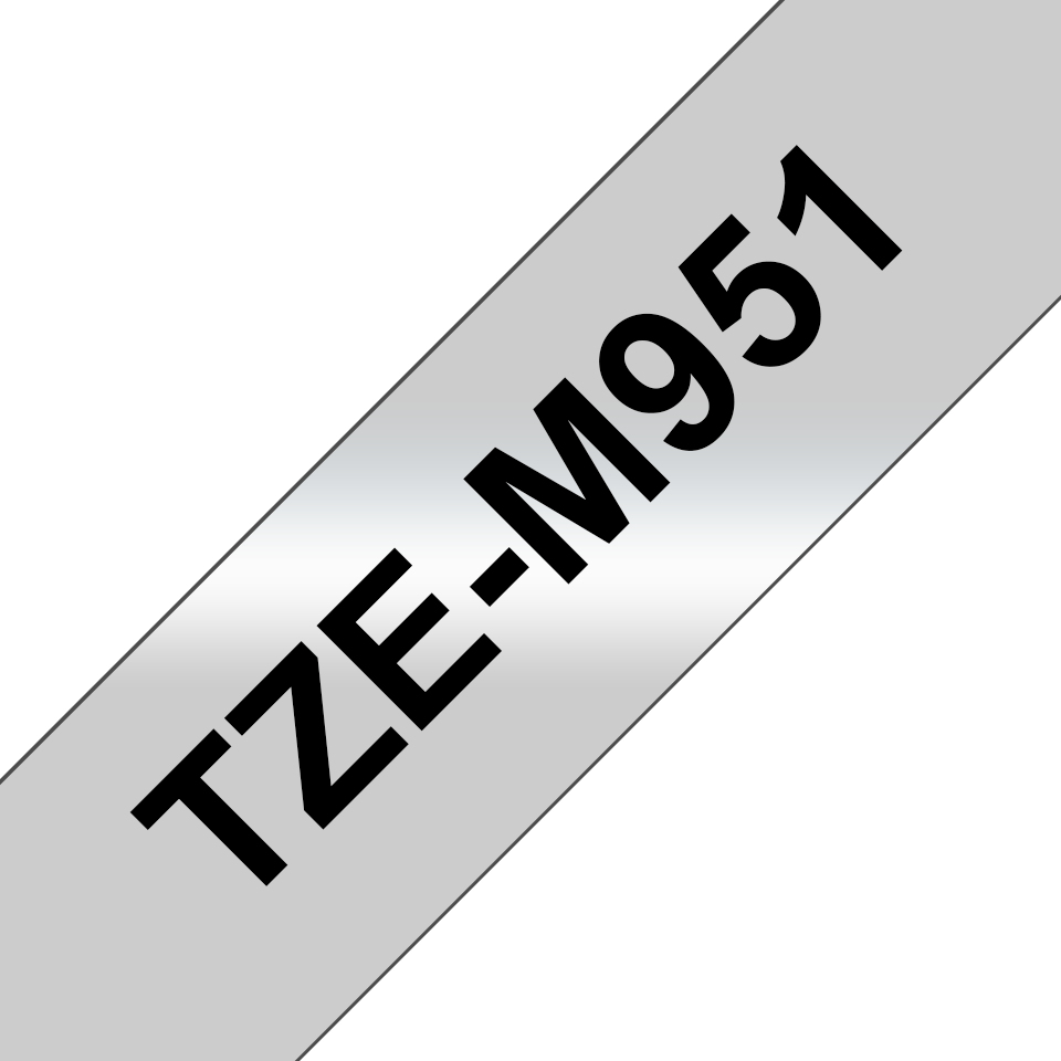 BROTHER TZEM951 tape 24mm8m silber metallic matt black for P-touch 300 500 2400series