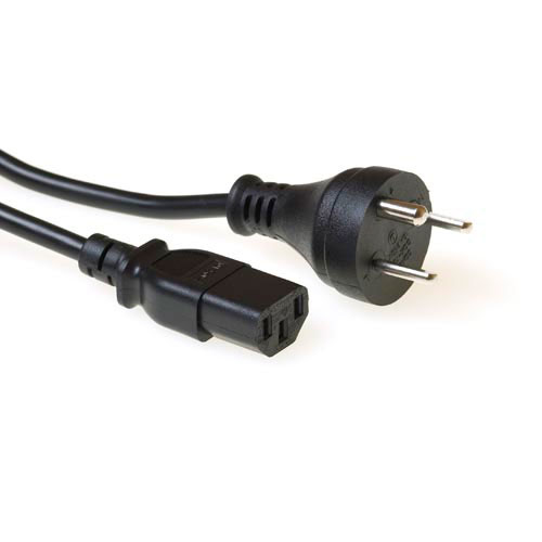 Powercord Danish plug - C13 black 2.5 m