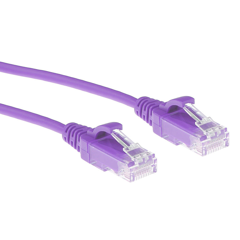 Purple 7 meter LSZH U/UTP CAT6 datacenter slimline patch cable snagless with RJ45 connectors