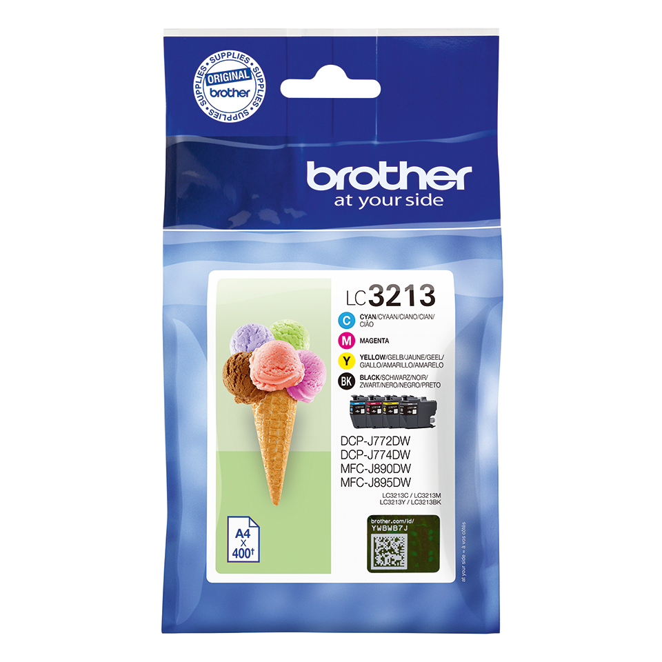 Brother LC3213 - 4 pakker - sort, gul,
