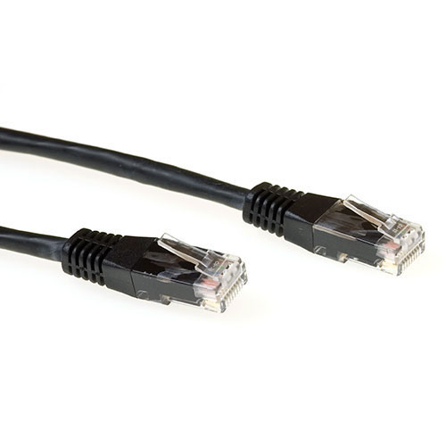 Black 1.5 meter LSZH U/UTP CAT6A patch cable with RJ45 connectors