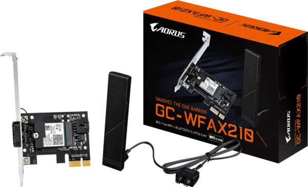 Gigabyte GC-WFAX210 Netværksadapter Trådløs Sort