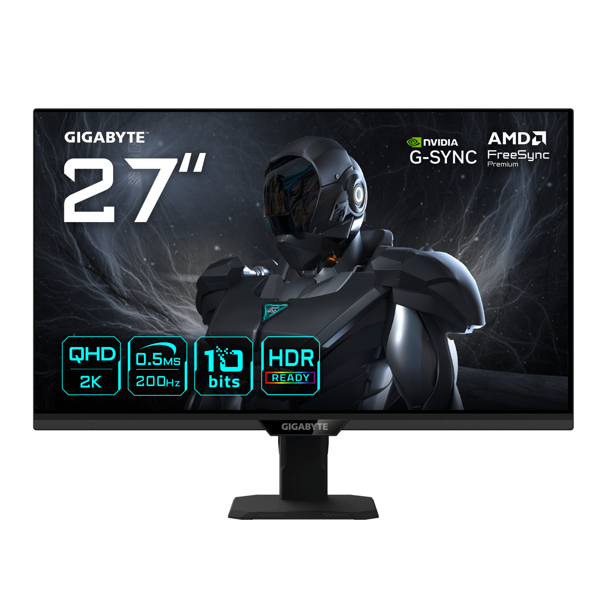 68,6 cm (27") 2560 x 1440 Pixel Gigabyte G27Q20T EK 16:9 Quad HD SS-IPS 0,5 ms 200 Hz HDR DisplayPort HDMI VESA
