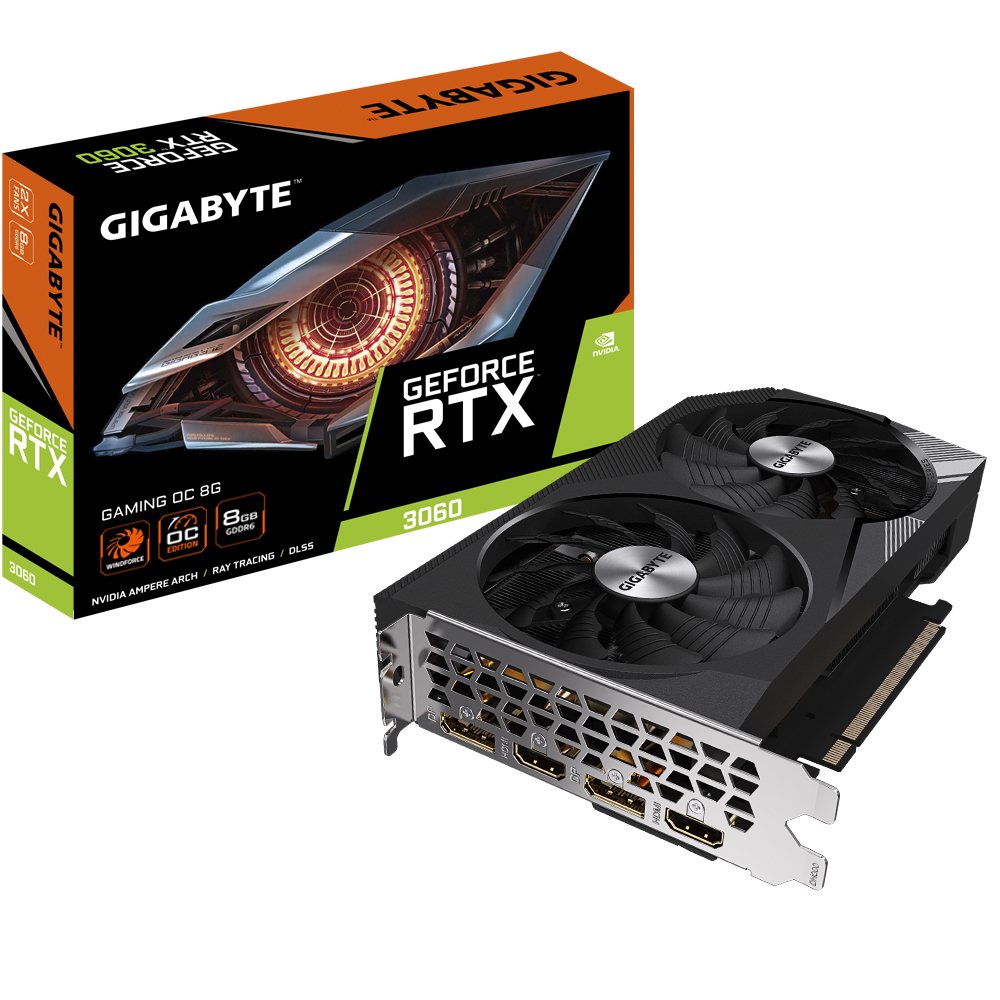 RTX 3060 8GB Gigabyte Gaming OC 2.0 GDDR6