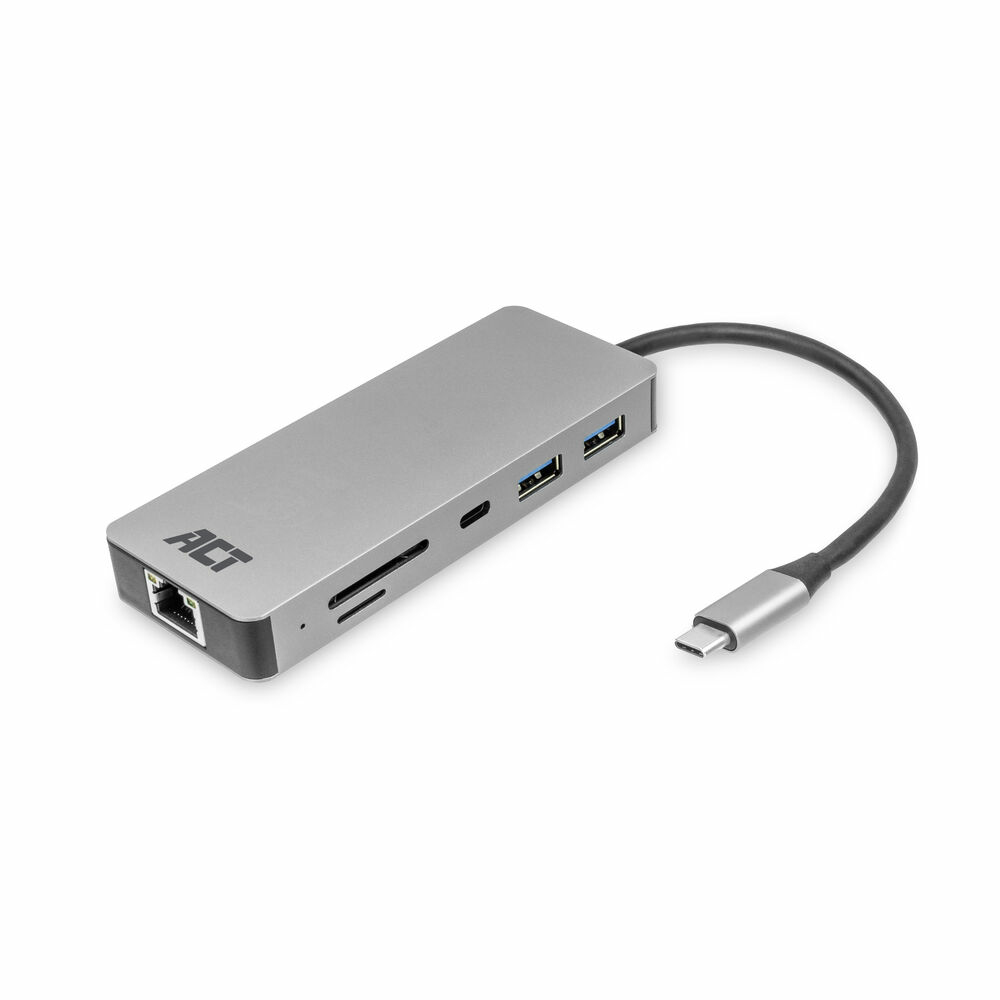 USB-C 4K docking station for 1 HDMI monitor, Ethernet, USB-C, USB-A, card reader and PD pass-through