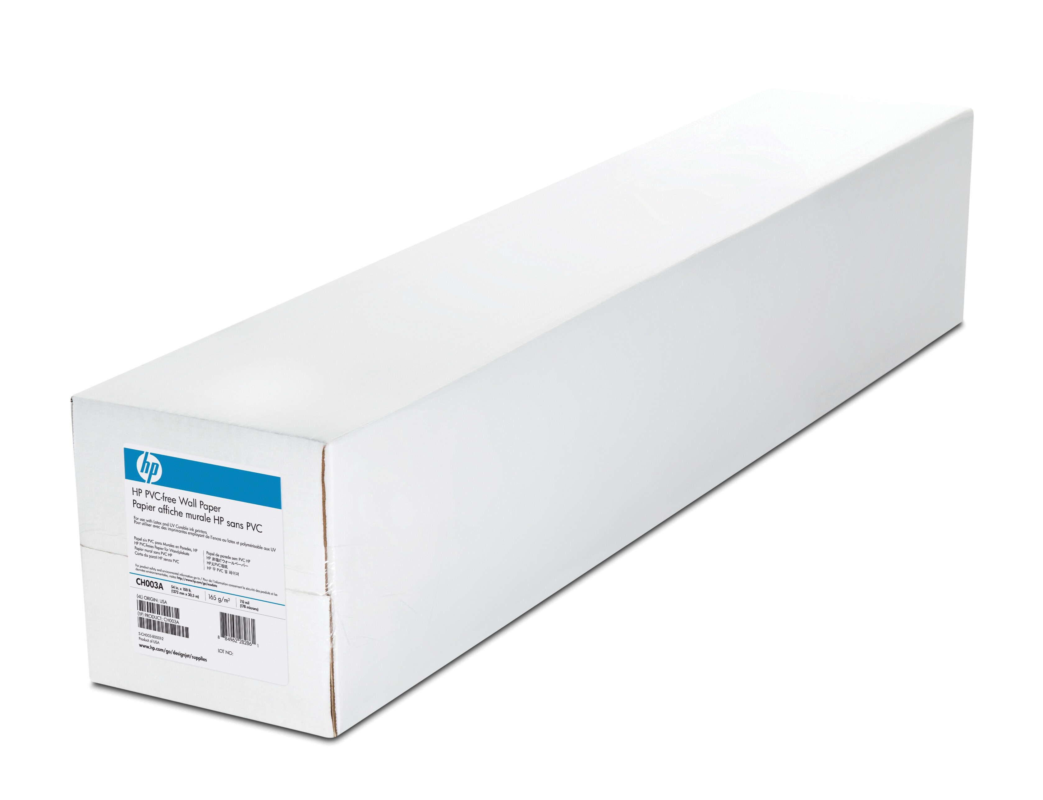 HP PVC-free Wall Paper 1372 mm x 30.5 m (54 in x 100 ft) CH003B 1372 mm x 30.5 m