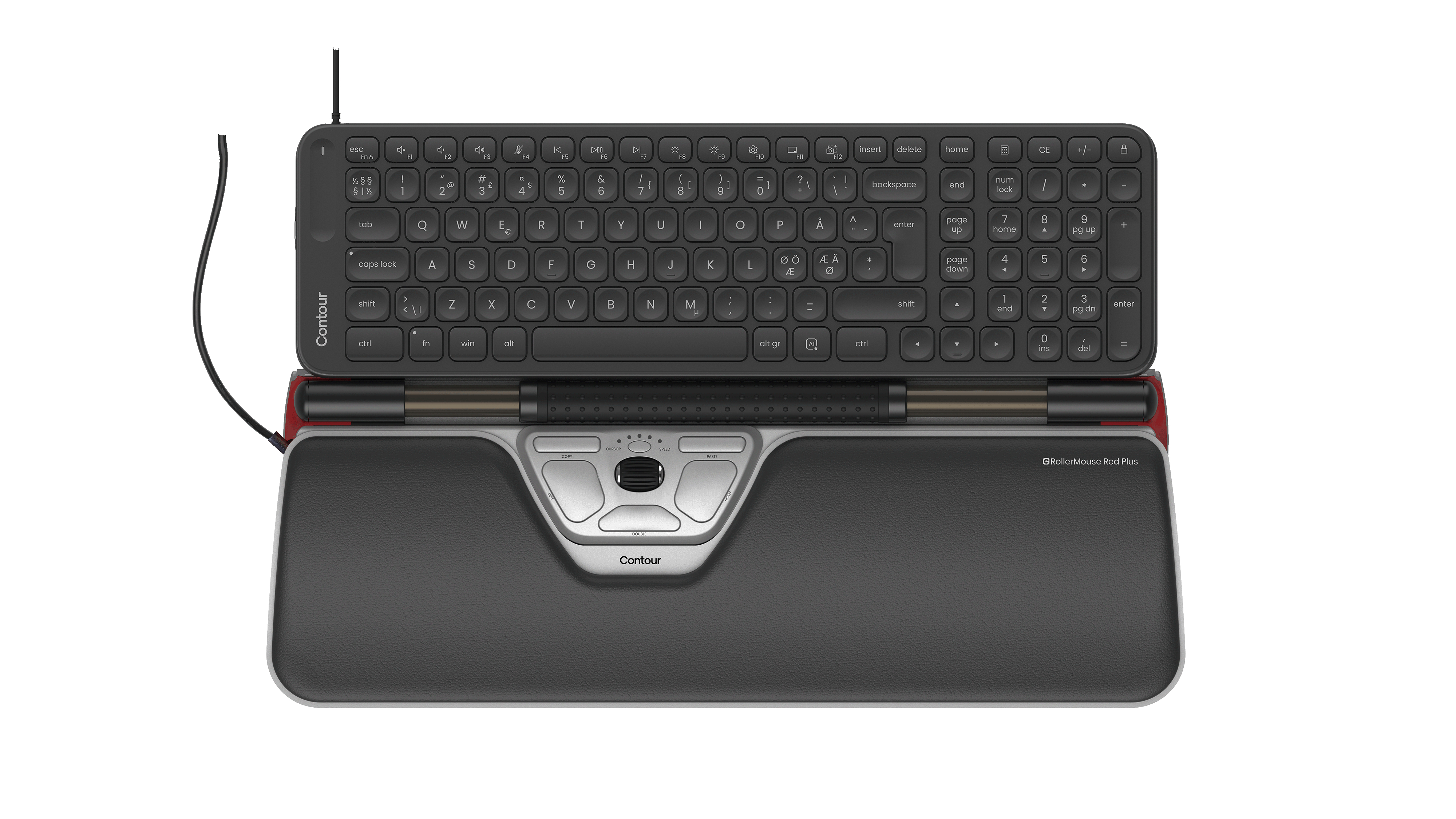 Contour RollerMouse Sæt med mus og tastatur Saks Kablet Pan Nordic