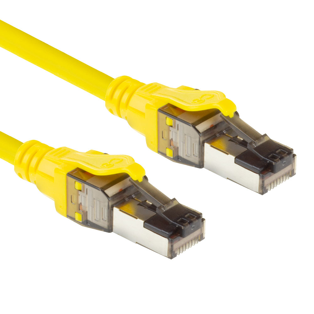 Yellow 5 meter SFTP CAT8 patch cable snagless with RJ45 connectors