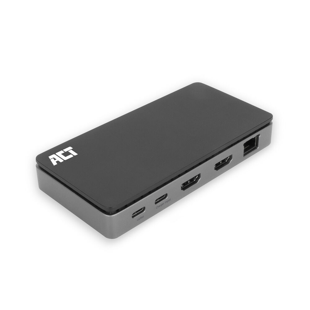 USB-C 4K MST docking station for 2 HDMI monitors, Ethernet, USB-C, 3x USB-A, PD pass-through and 1 meter detachable connection cable