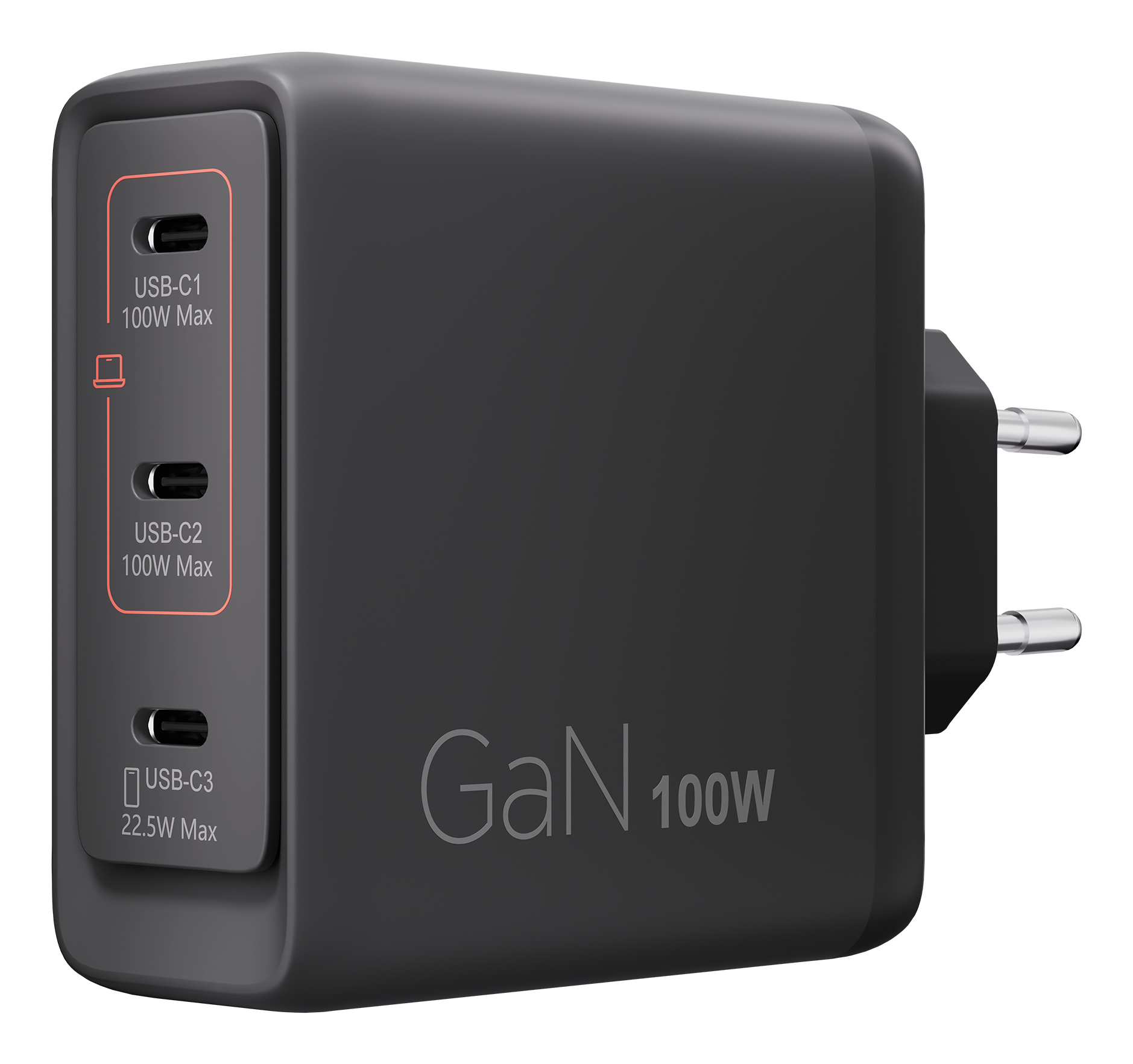 N LENOVO 100W Gan 3 Anschlüsse USB-C Triple AC Adapter