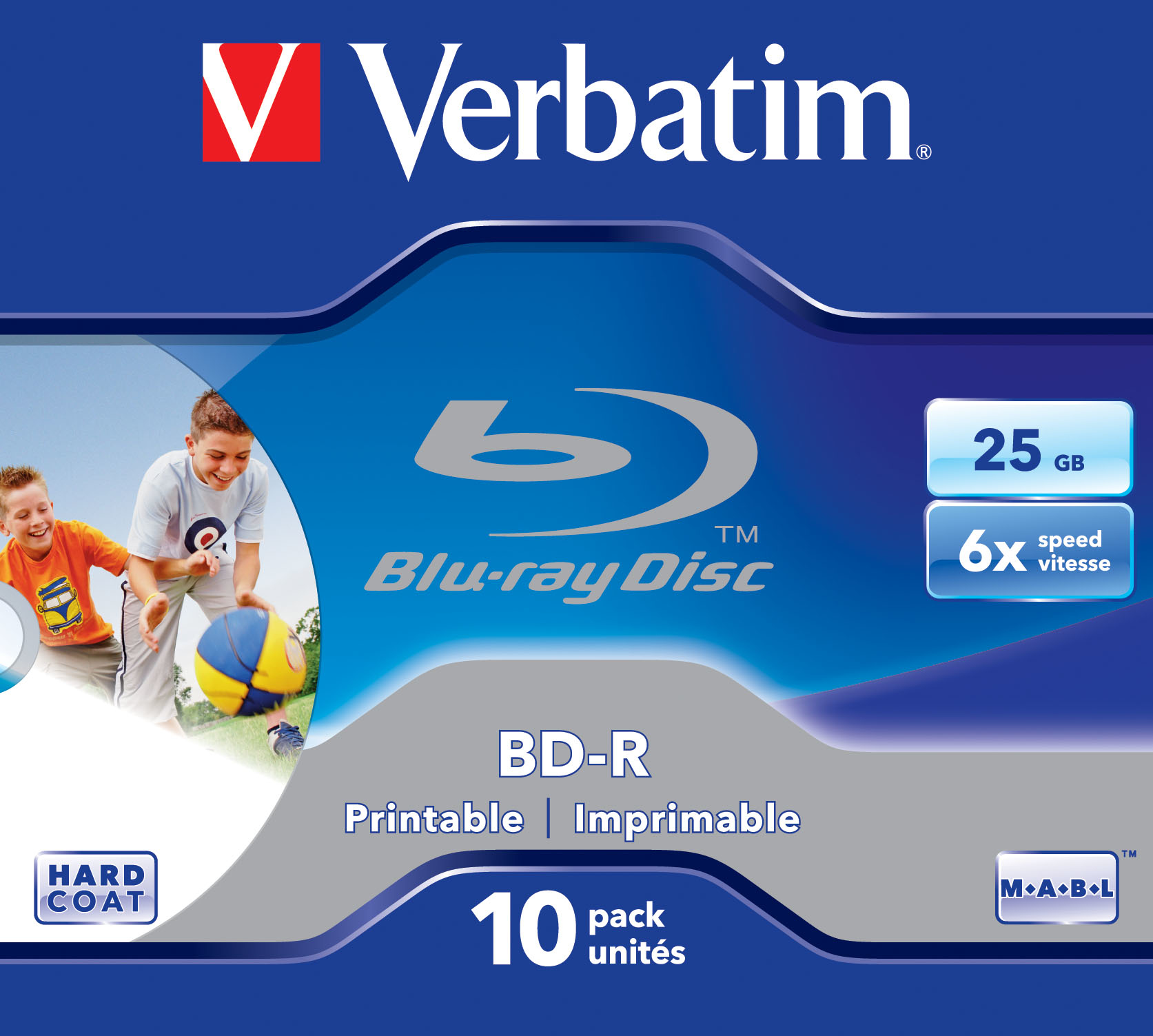 1x10 Verbatim BD-R Blu-Ray 25GB 6x Speed, printable, Jewel Case