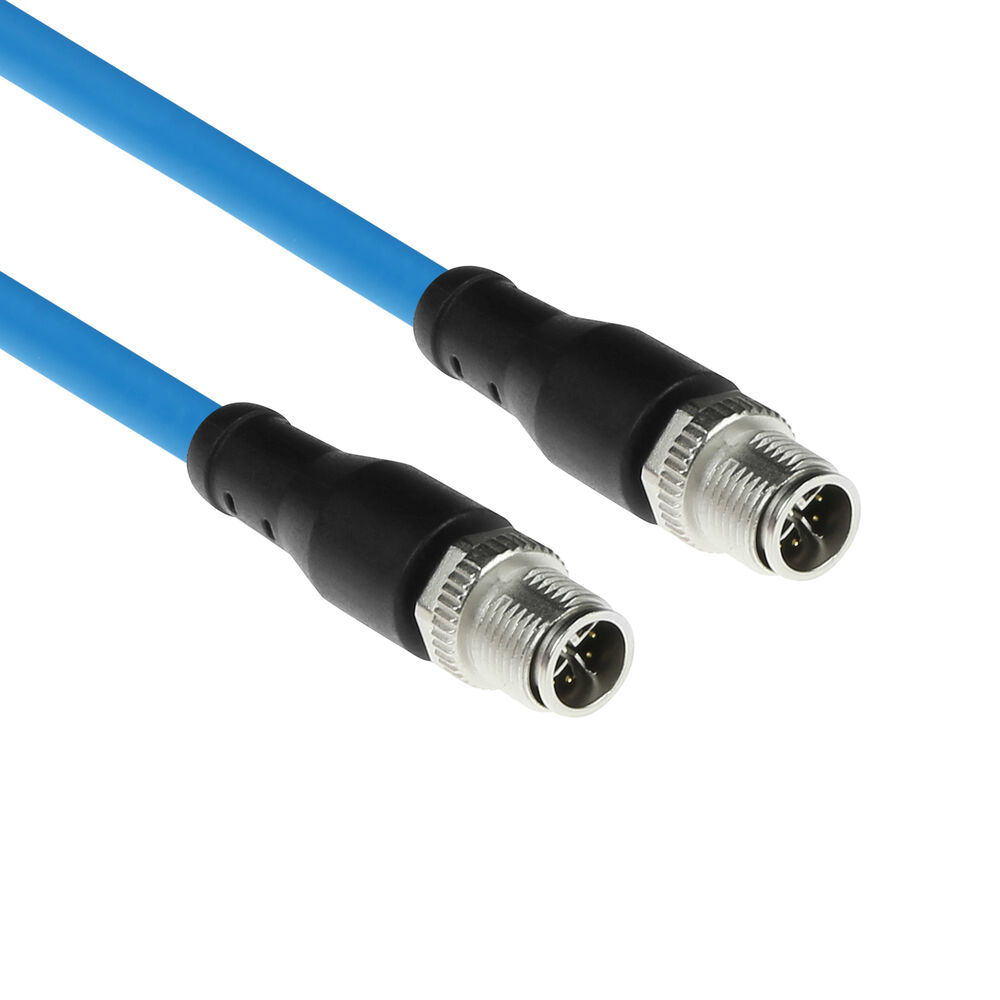 Industrial 5.00 meters Sensor cable M12X 8-pin male to M12X 8-pin male, Superflex SF/UTP TPE cable, shielded