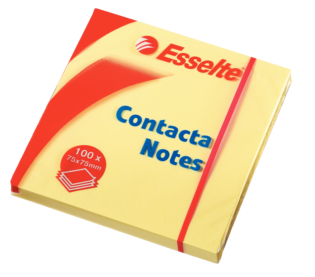 Esselte Contacta Notes 75x75 mm gul