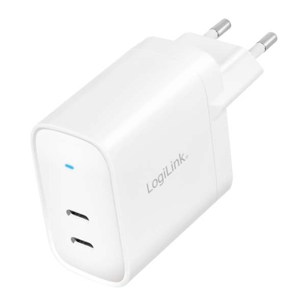 Charger LogiLink 2xUSB-C 40 W White