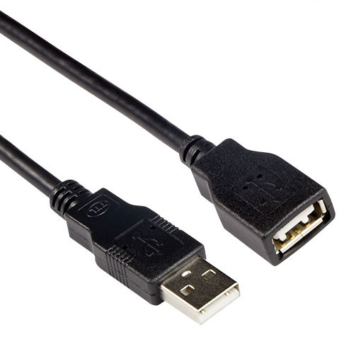 USB 2.0 A male - USB A female black 3,00 m