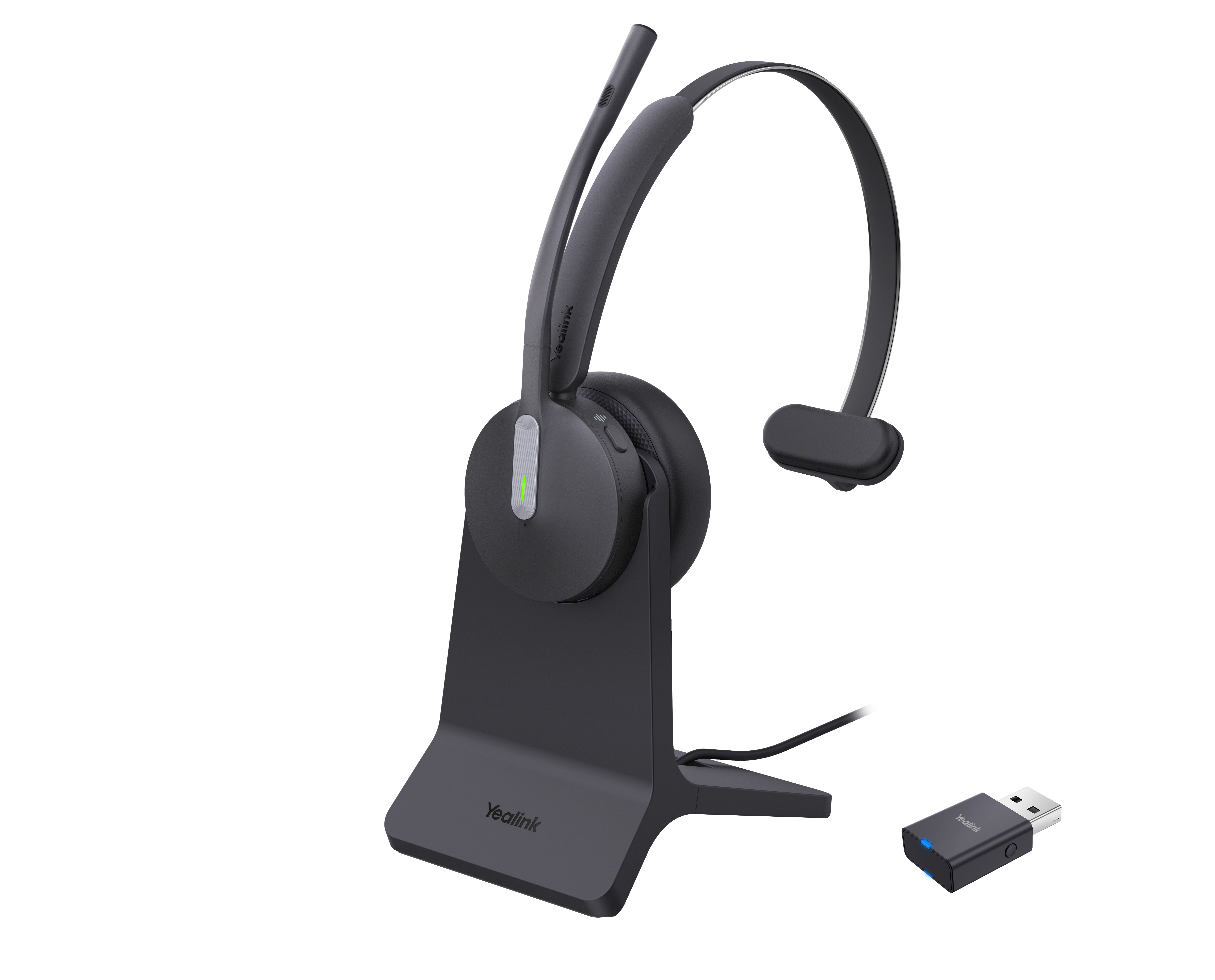 Yealink WH64 Hybrid Mono Trådløs Høretelefoner Sort