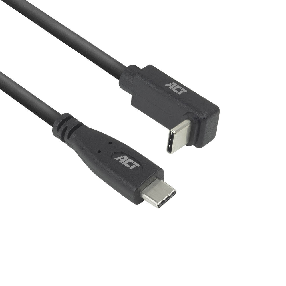 USB 3.0 10Gbps 60W USB Type-C® (straight) to USB Type-C® (up/down angled) Cable, 0.5 meters
