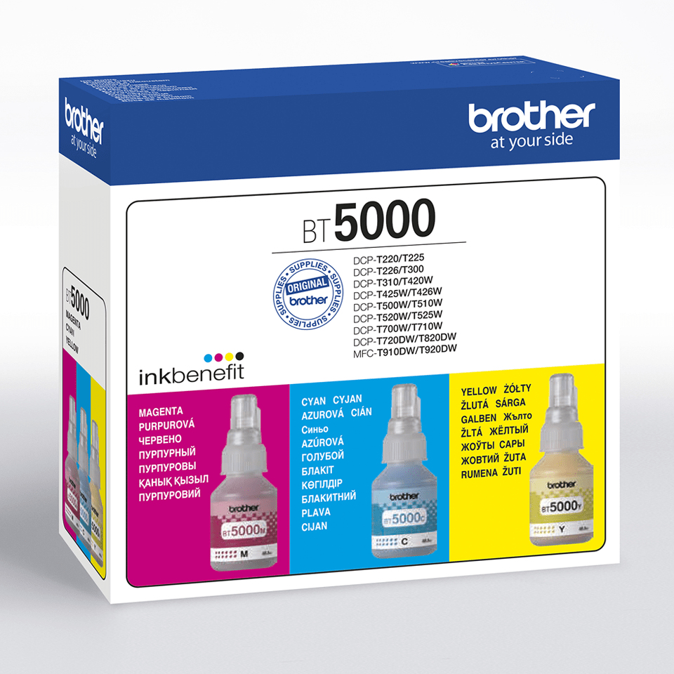 Brother BT5000CL Value Pack Gul Cyan Magenta 5000 sider Blækrefill