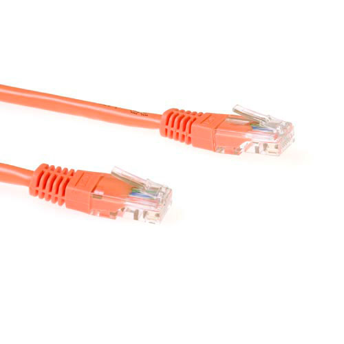 Orange 2 meter U/UTP CAT5E patch cable with RJ45 connectors