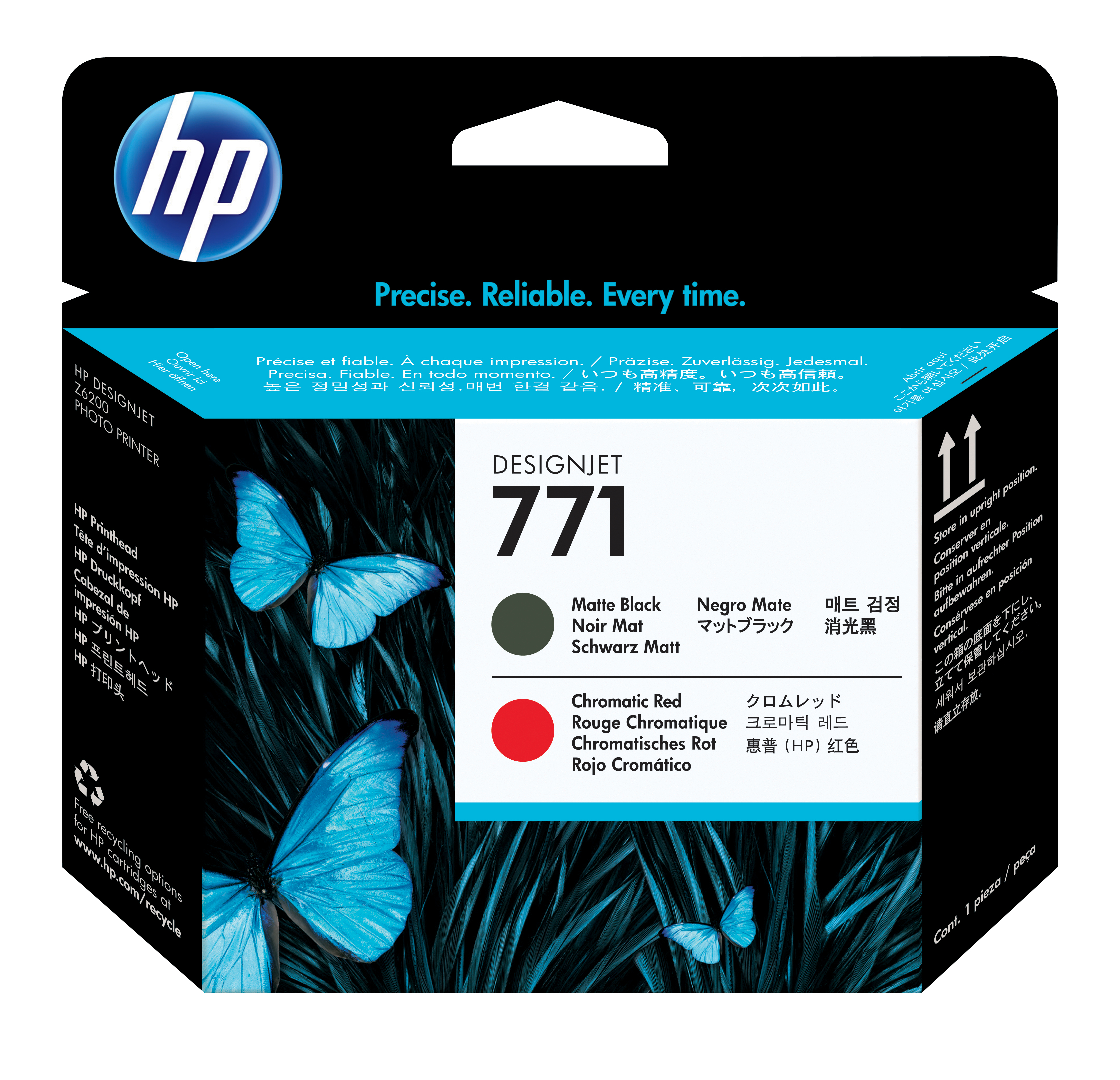 HP Printhoved Blækprinter Kromatisk rød Mat sort