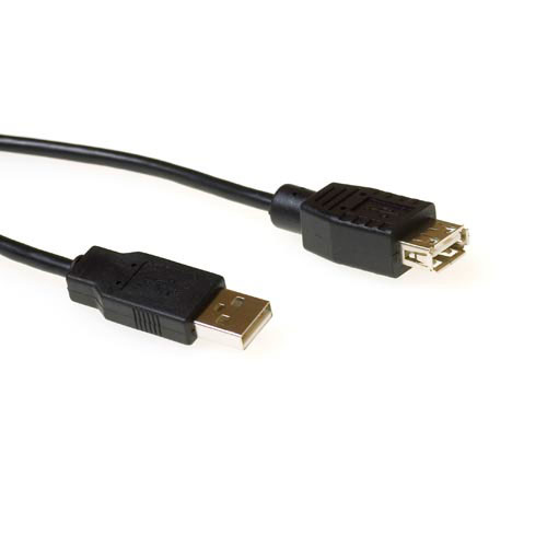 USB 2.0 A male - USB A female black 0,50 m