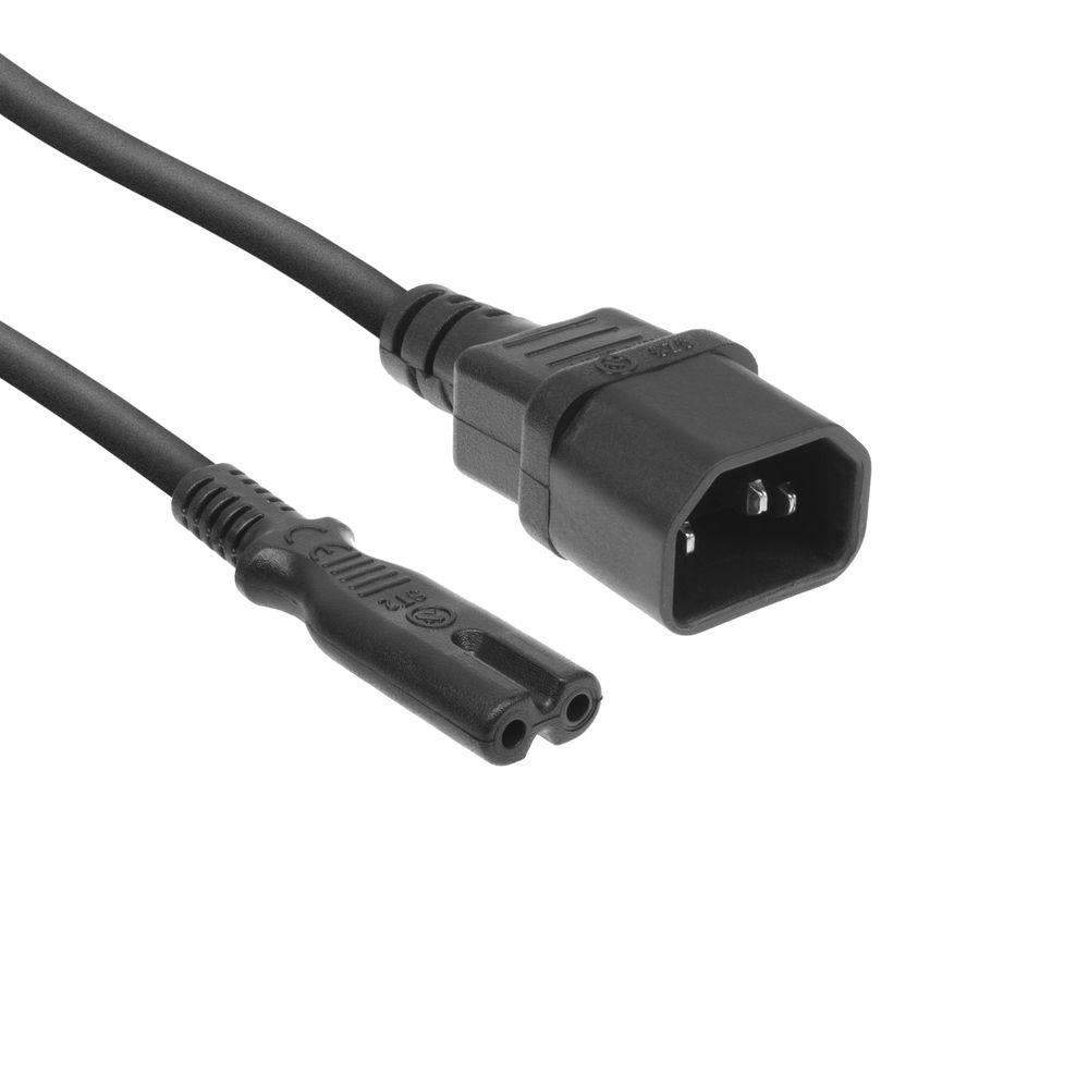 Powercord C14 - C7 black 0.2 m