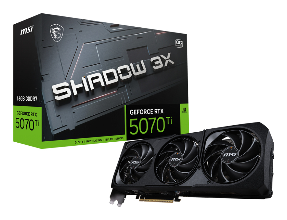 RTX 5070 Ti 16GB MSI Shadow 3X OC GDDR7 3 Fan