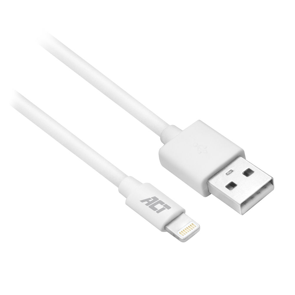 USB 2.0 charging/data cable A male - Lightning male 1 meter, MFI certified
