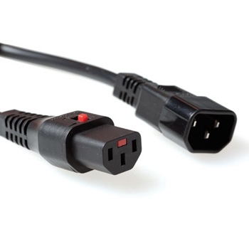 Powercord C13 IEC Lock - C14 black 3 m, PC1022