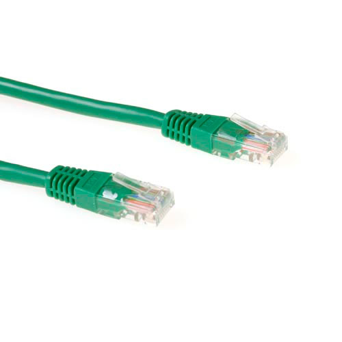Green 0.5 meter U/UTP CAT6 patch cable with RJ45 connectors