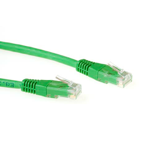 Green 1 meter LSZH U/UTP CAT6 patch cable with RJ45 connectors