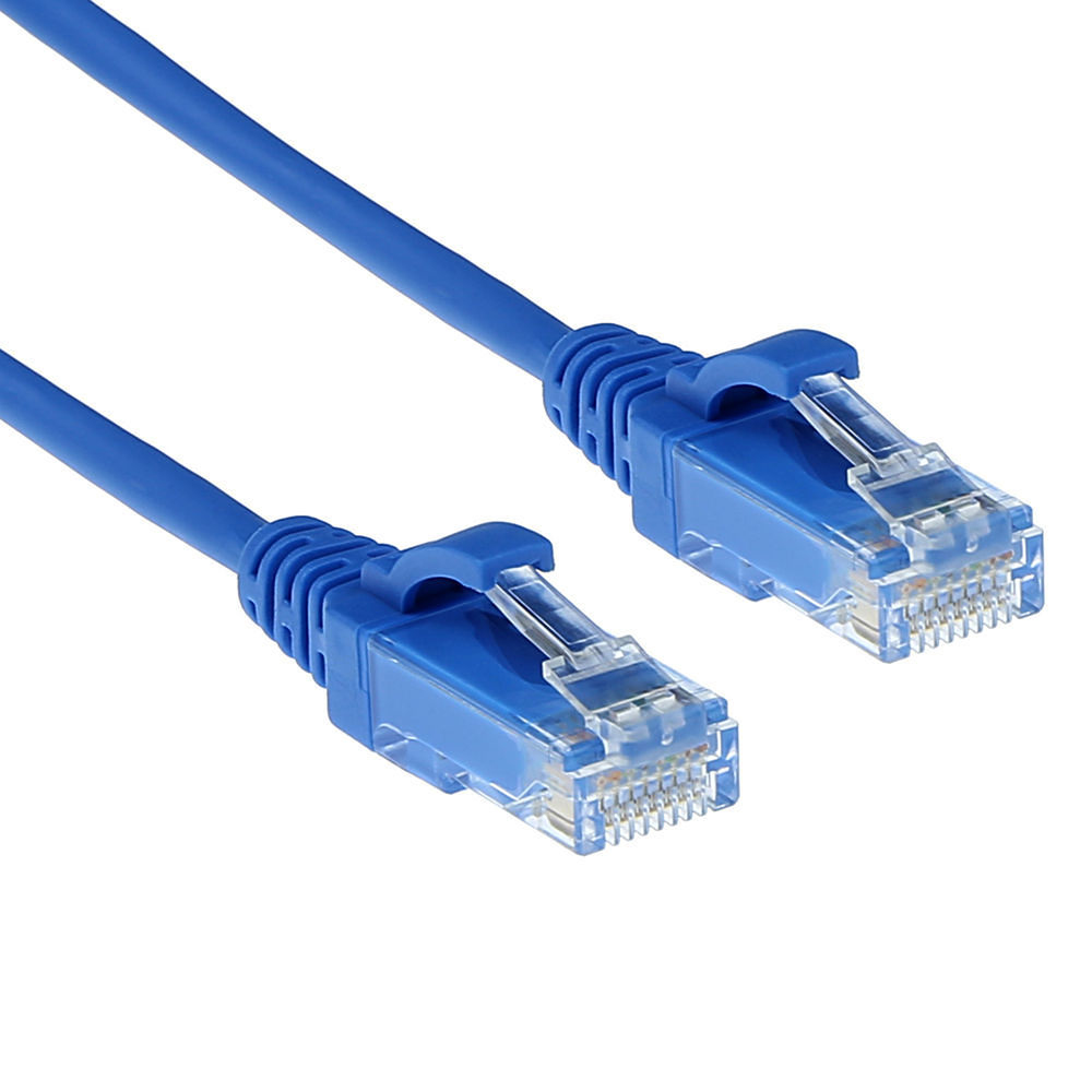 Blue 0.15 meter LSZH U/UTP CAT6 datacenter slimline patch cable snagless with RJ45 connectors