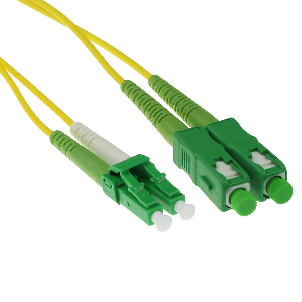 1 meter LSZH Singlemode 9/125 OS2 fiber patch cable duplex with LC/APC8 and SC/APC8 connectors