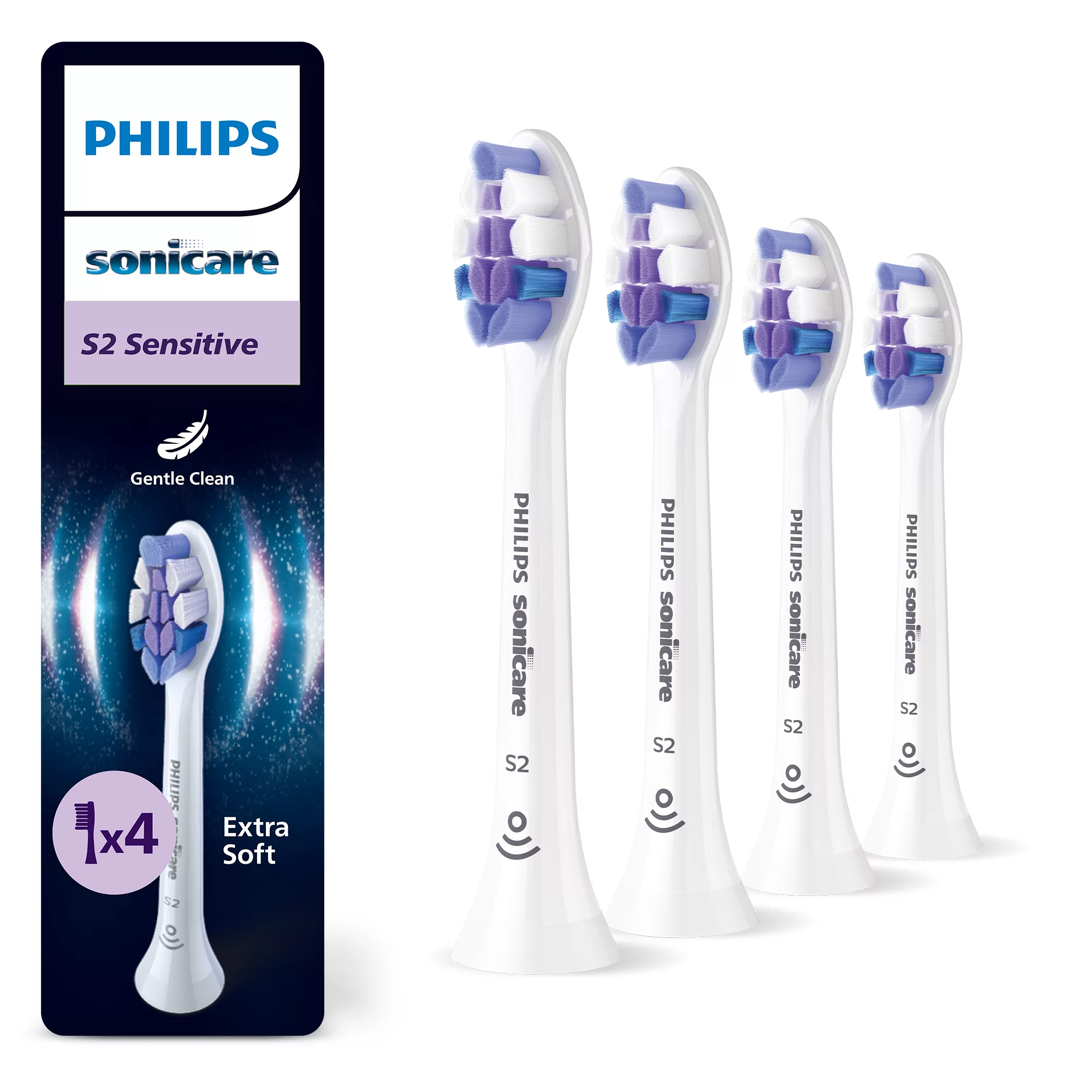 Philips Zahnbürste HX6054/87 / Sonicare S2 Sensitive 4-Pack Wei