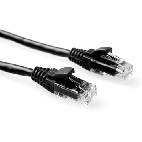 Black 3 meter U/UTP CAT6 patch cable snagless with RJ45 connectors