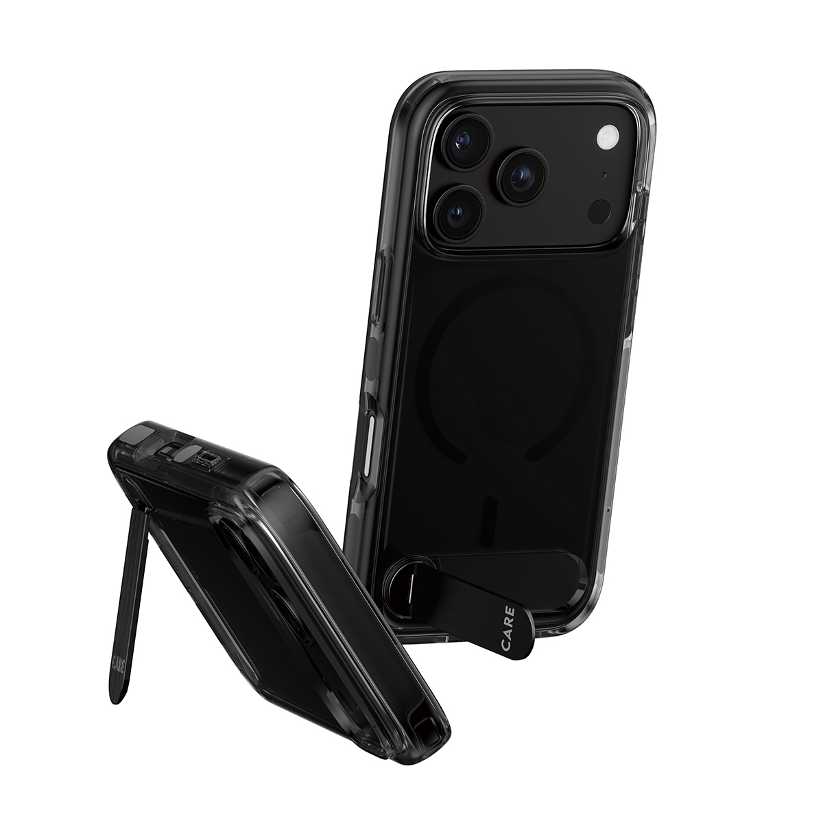 PanzerGlass CARE™ by ® Kickstand Case Smokey Case m. Sort MagSafe iPhone 2026 Pro | 17 Pro