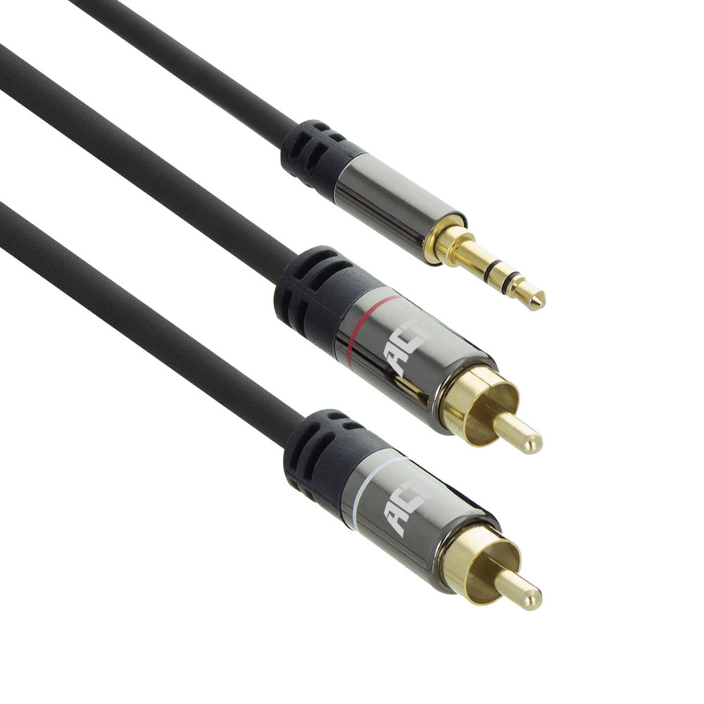 5 meters High Quality audio connection cable 1x 3.5mm stereo jack male - 2x RCA male