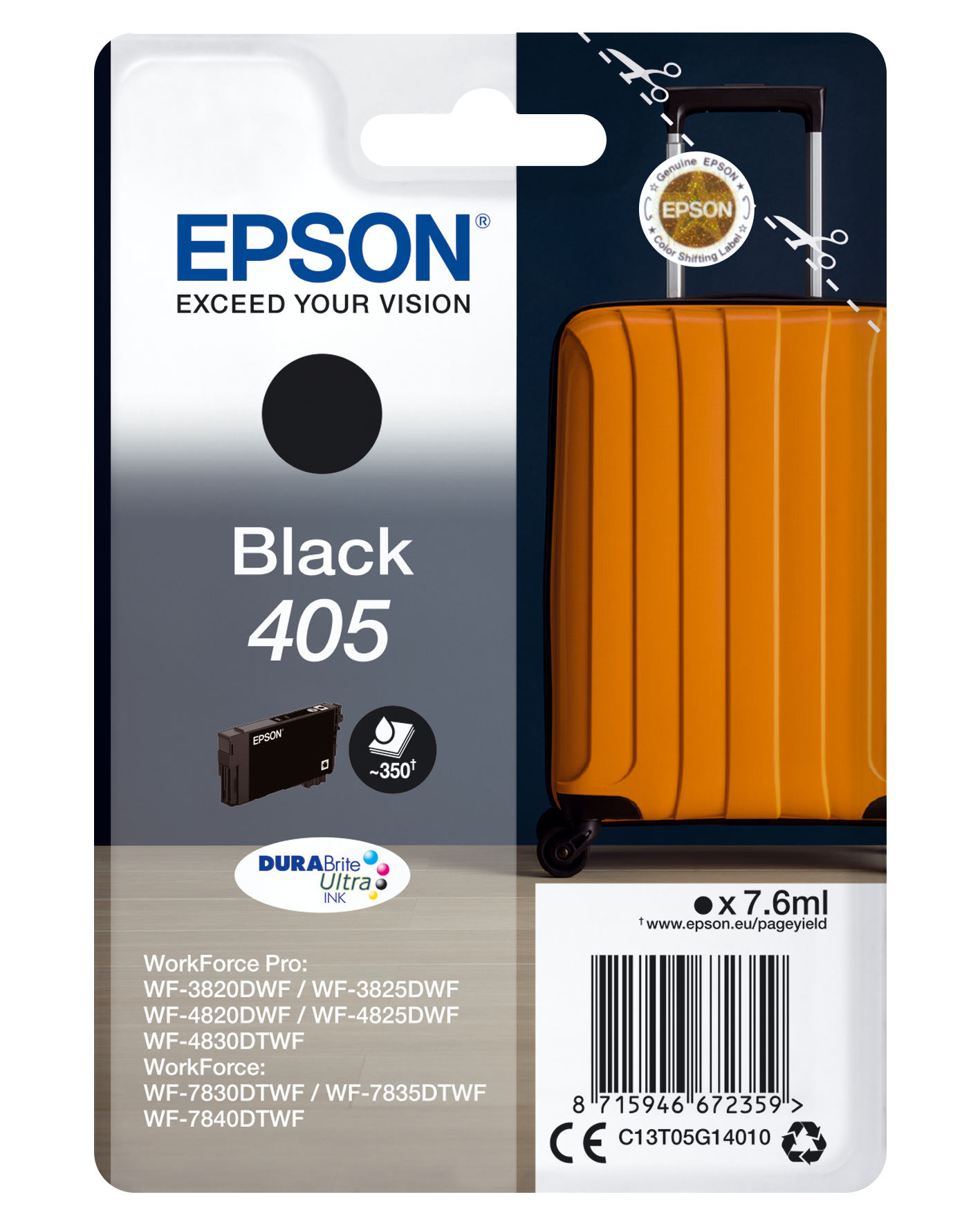 Epson Tinte 405 C13T05G14010 Schwarz bis zu 350 Seiten