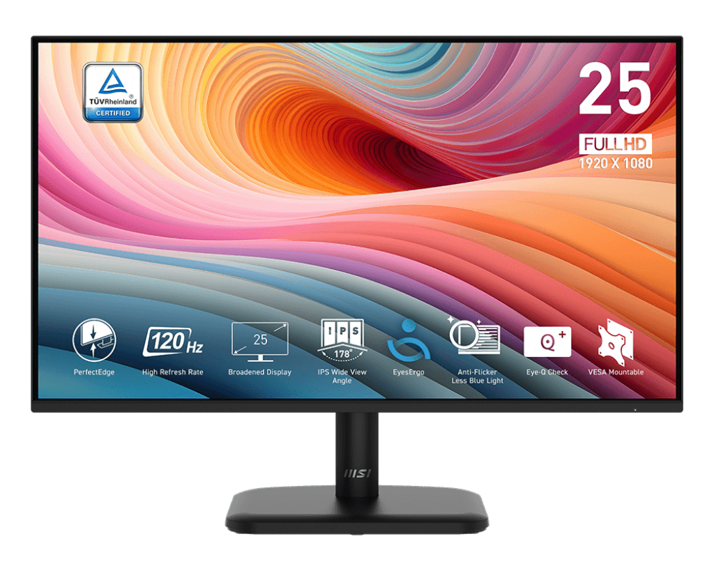 62,2cm/24,5" (1920x1080) MSI PRO MP251LDE E2 16:9 FHD IPS 1ms 120Hz HDMI VGA VESA