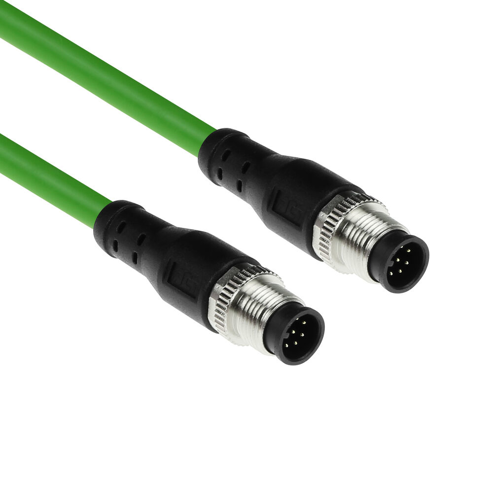 Industrial 15.00 meters Sensor cable M12A 8-pin male to M12A 8-pin male, Ultraflex TPE cable, shielded