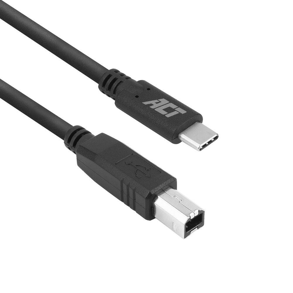 USB 2.0 cable, USB-C to USB-B, 1.8 meters