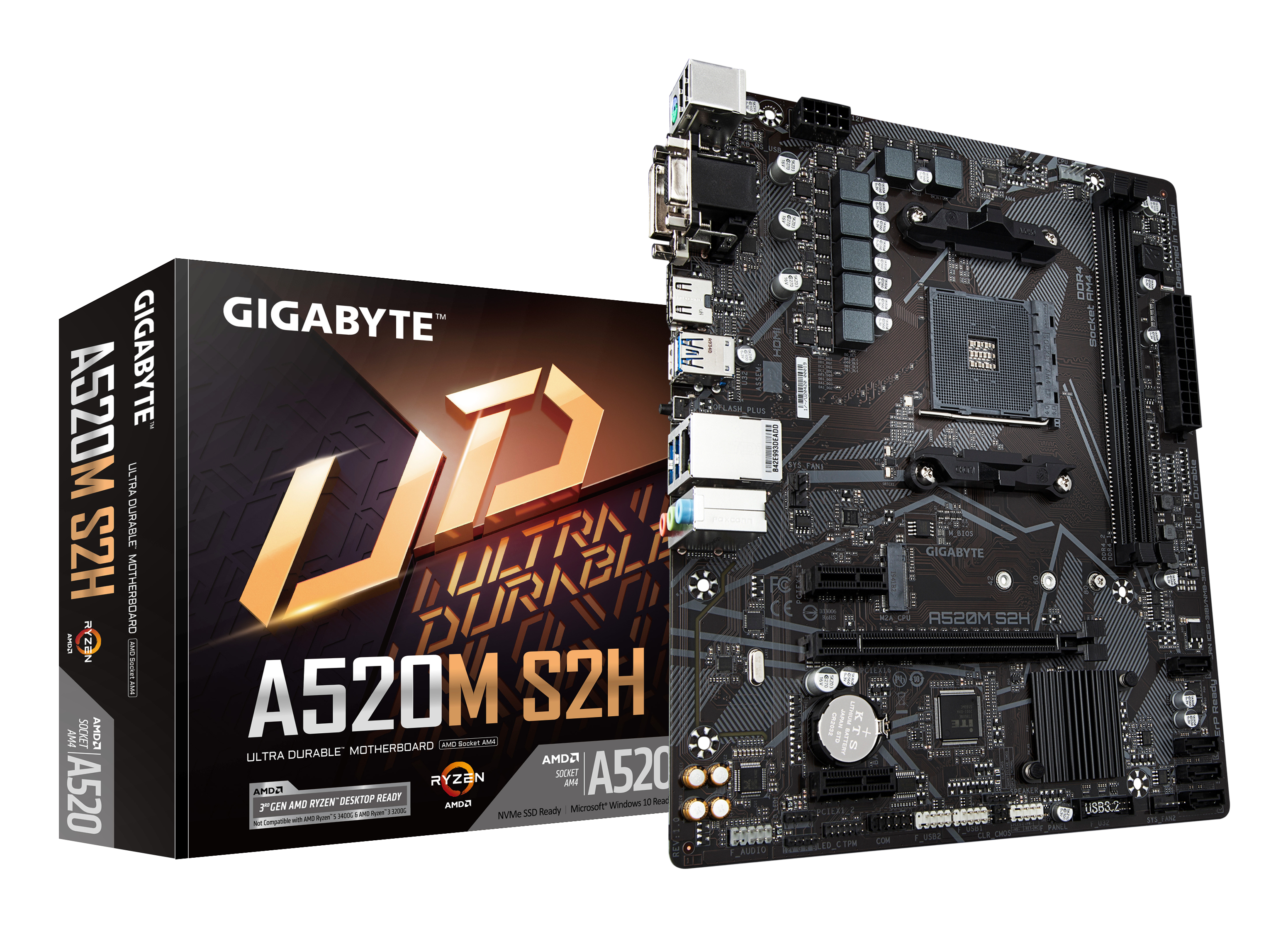 Gigabyte A520M S2H Micro-ATX AM4 AMD A520