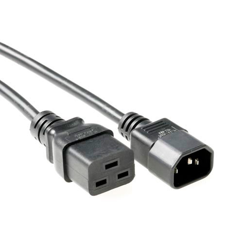 Powercord C14 - C19 black 2 m