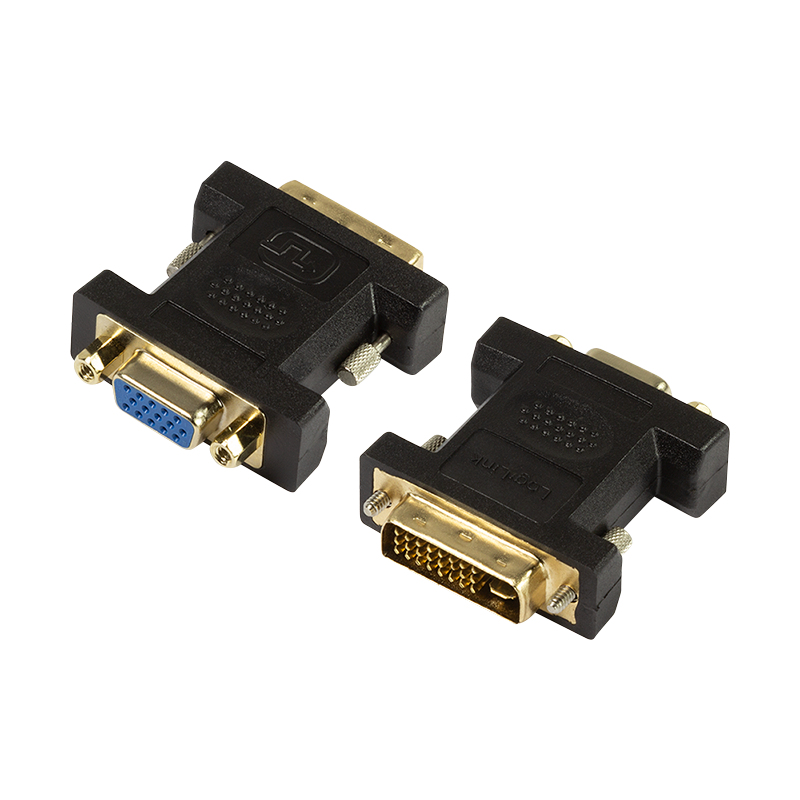 Logilink DVI adapter, DVI-I/M to HD15/F, 1080p, black