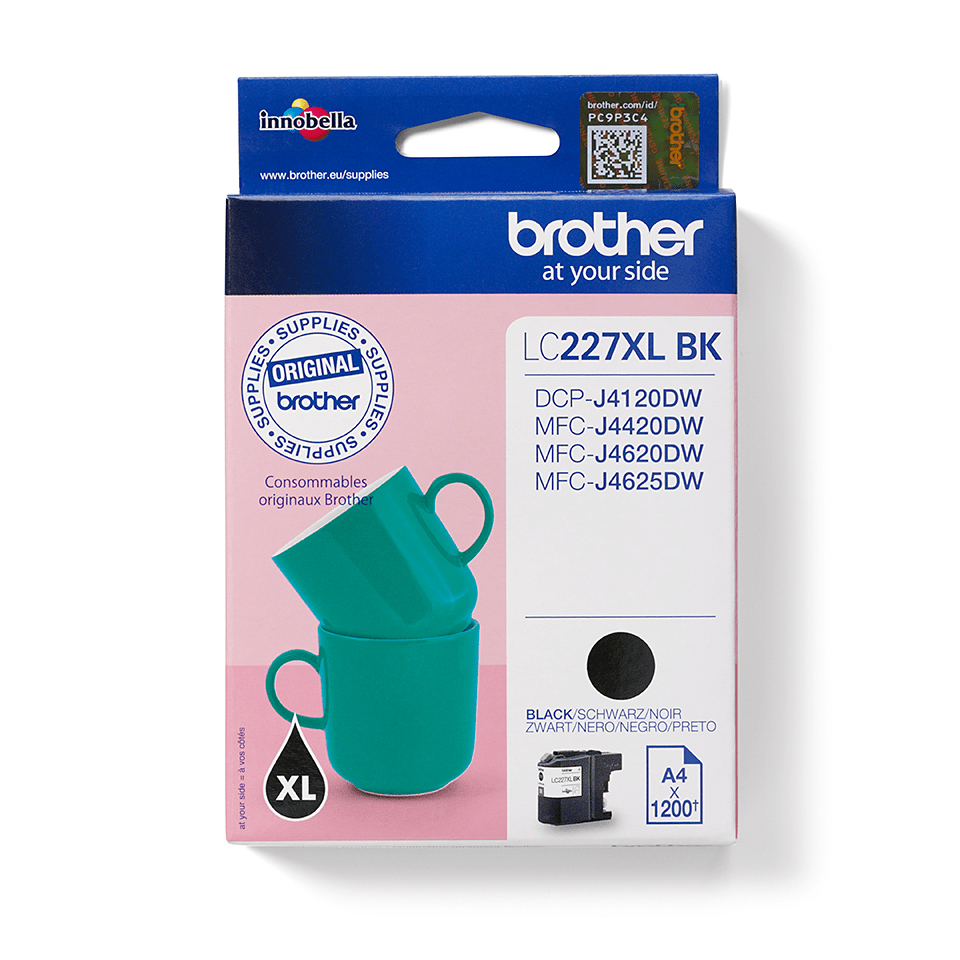 Brother Tinte LC-227XL-BK Schwarz bis zu 1.200 Seiten nach ISO/IEC 24711