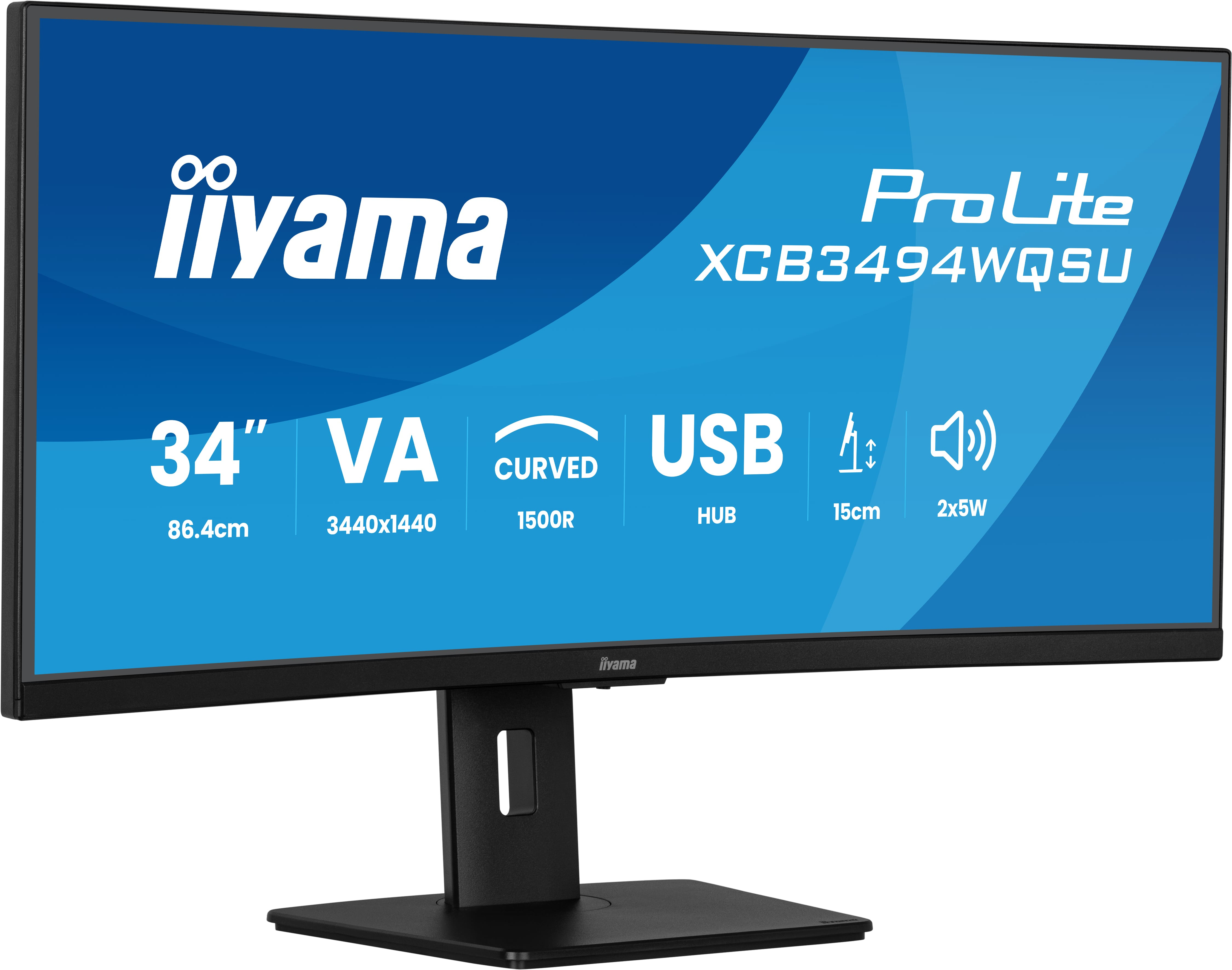 iiyama ProLite XCB3494WQSU-B1 34 VA 3440 x 1440 (UltraWide) HDMI DisplayPort USB-C 120Hz
