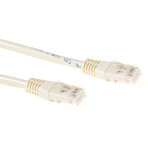 Ivory 0.5 meter LSZH U/UTP CAT6A patch cable with RJ45 connectors