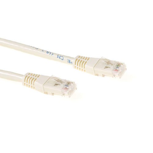 Ivory 0.25 meter U/UTP CAT6A patch cable with RJ45 connectors