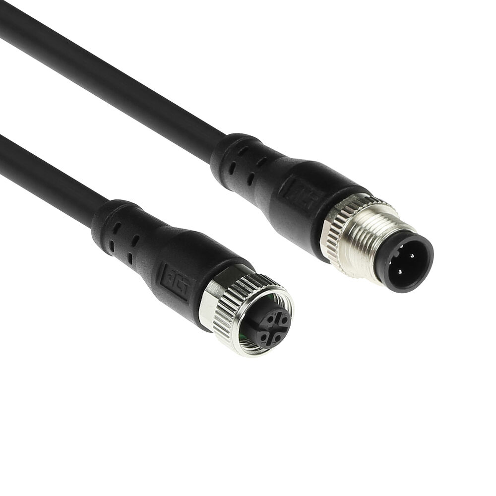 Industrial 1.50 meters Sensor cable M12A 4-pin male to M12A 4-pin female, Superflex Xtreme TPE cable, shielded