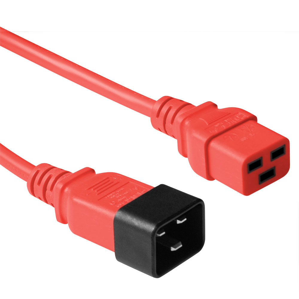 Powercord C19 - C20 red 1.2 m